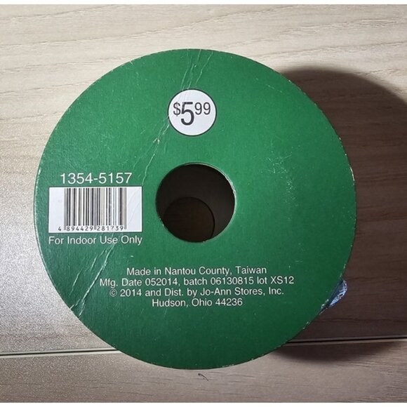 Christmas Hedgehog Ribbon,Earmuff,Red Glitter Blue Snowflakes,2.5"x12ft,Jo-anns - Picture 5 of 6